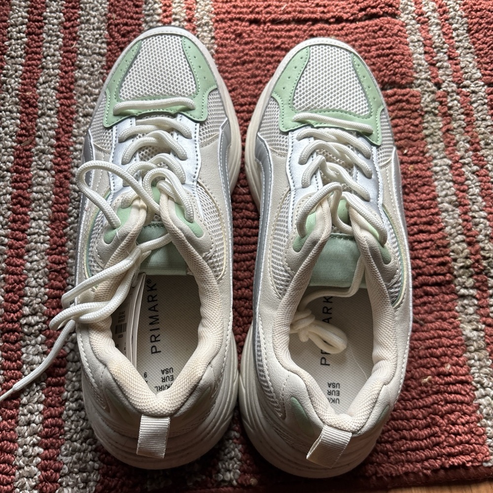 Primark White and Mint Green Sneakers